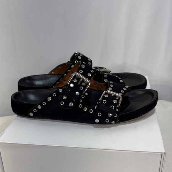 Isabel Marant Black suede Studded Sandals Lennyo: - Picture 4 of 13